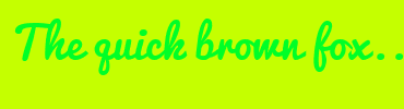 Image with Font Color 00FF27 and Background Color C5FF00